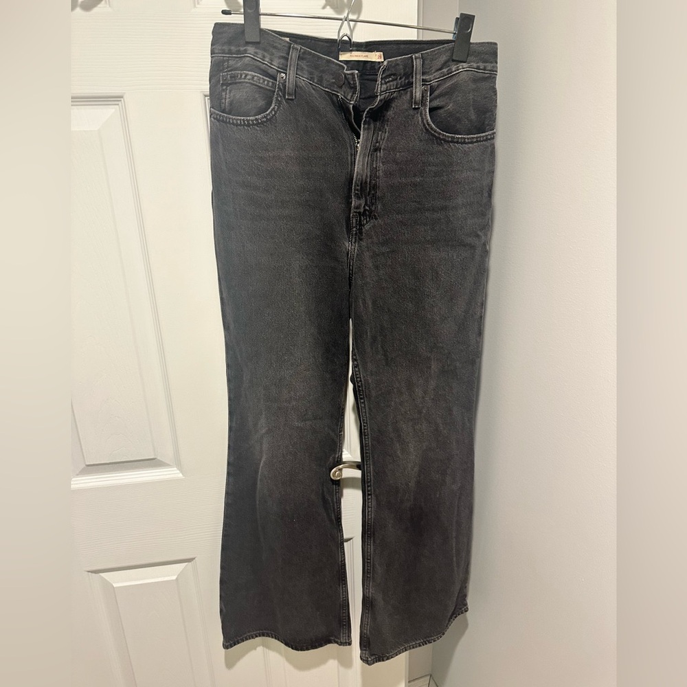 Levi's Black Flare Wide Leg Jeans